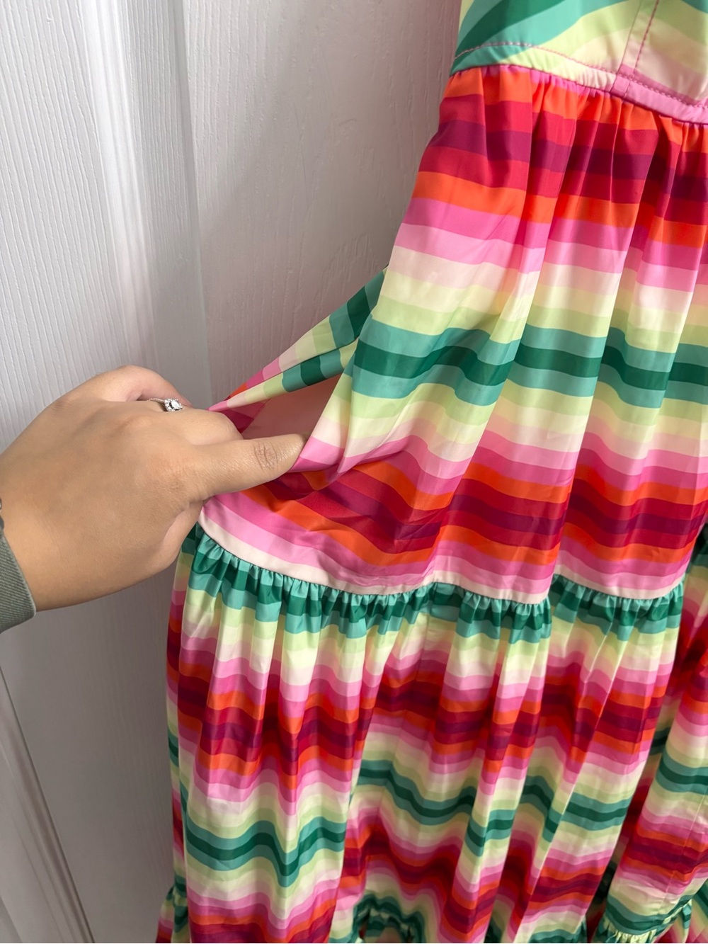 J. Crew Tiered Striped Maxi Dress Size 00 NWT Colorful Rainbow Fiesta Resortwear - Picture 2 of 7